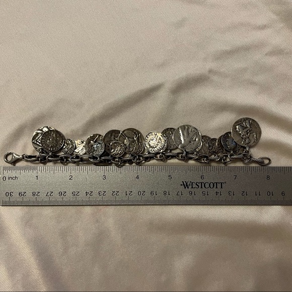 Silpada Iconic Roman Coin Cha-Cha Charm Sterling Silver Bracelet B1624 - Picture 16 of 17
